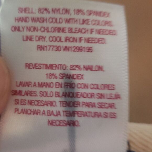 Merona Women’s L Navy & White Swimsuit Tankini Top — Nautical Classic Swimwear - Picture 5 of 5